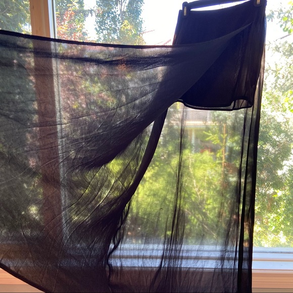 ASOS Black Chiffon High Slit Skirt Size 2 - Picture 3 of 16